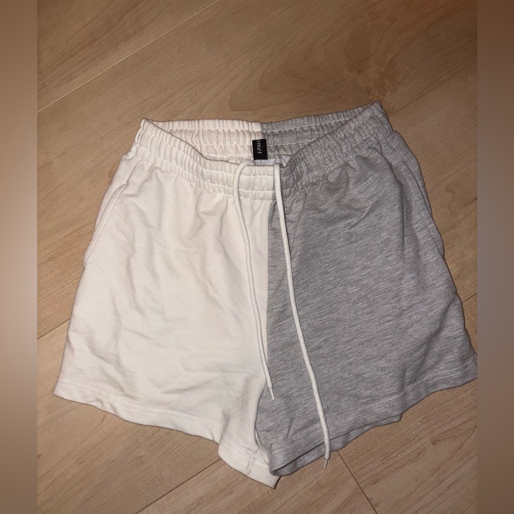 Two-Tone White and Gray women’s cotton Shorts